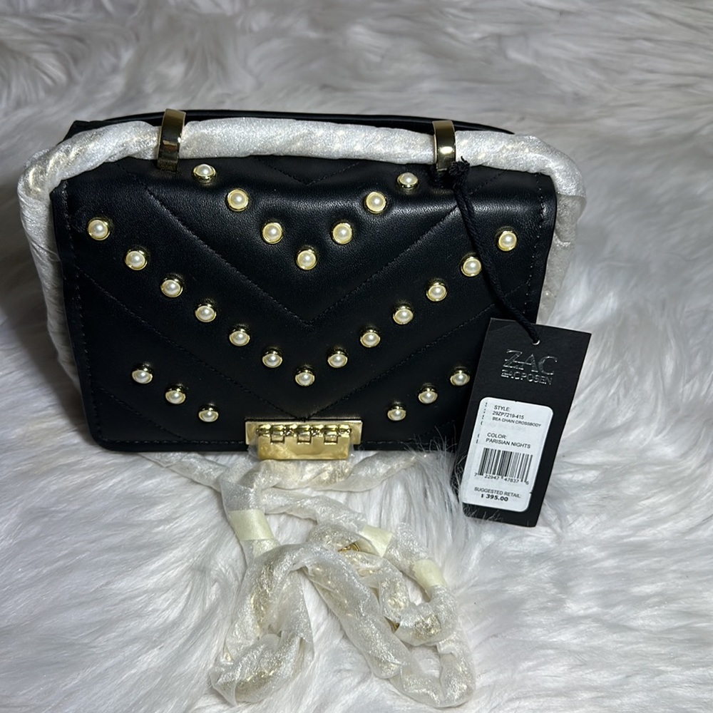ZAC Zac Posen™ Soft Earthette Mini Chain Shoulder - Pearl Lady. NWT - Picture 5 of 11